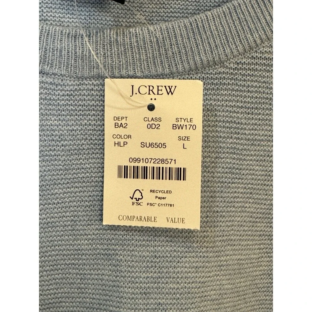 JCREW sweater light blue Size‎  Medium cotton Crew neck Texture